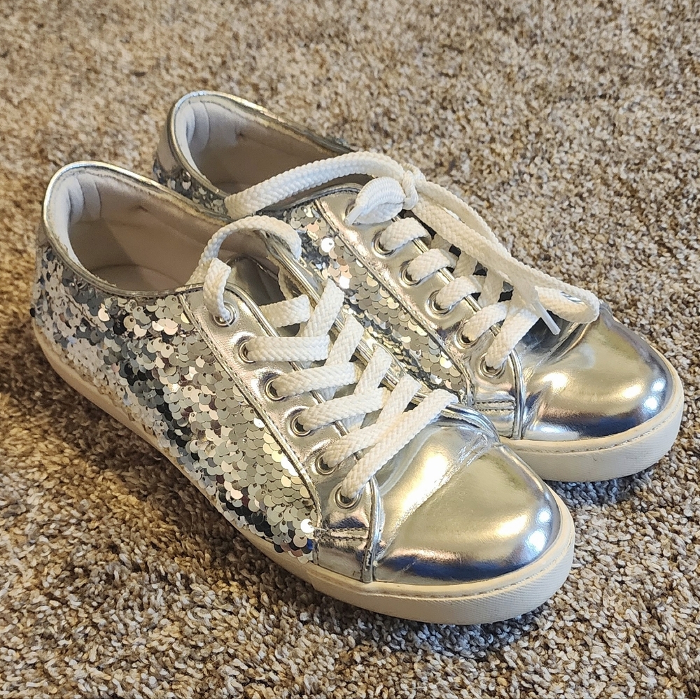 Aldo silver sequined sneaker
